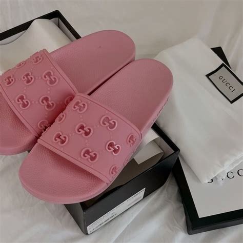 gucci slodes pink|pink gucci slides farfetch.